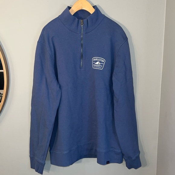 Faherty Charleston Long-Sleeve Terry Quarter Zip Size XL - Picture 3 of 9